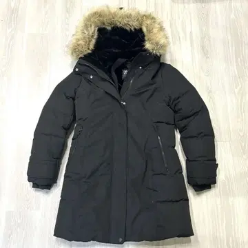 자라 블랙 퍼 충전솜 롱 코트 L