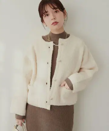 natural couture 모코모코 보아 니트 자켓