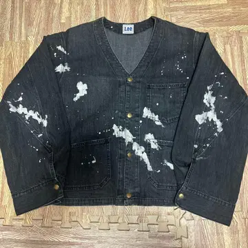 리 다크 데님 페인트 자켓