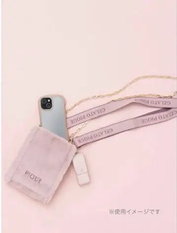 젤라또피케 에코 퍼 사코슈 스마트폰 숄더백 핑크