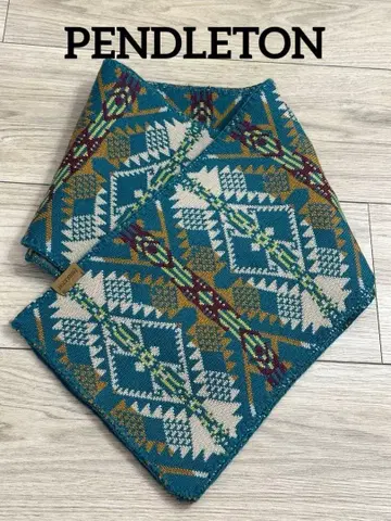 [ 새상품급 ] PENDLETON 기하학 패턴 머플러 메리노울 100%