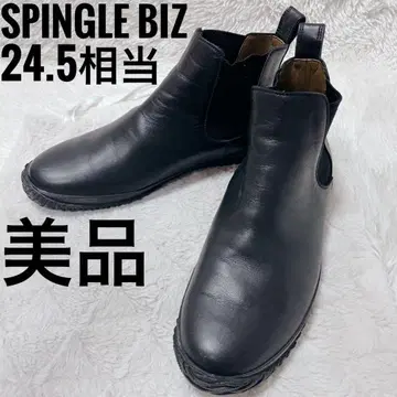 SPINGLE BIZ 사이드 고어 부츠 24.5cm 상당 블랙 여성용