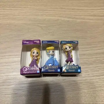 Qposket 피규어 3체 세트 라푼젤 신데렐라