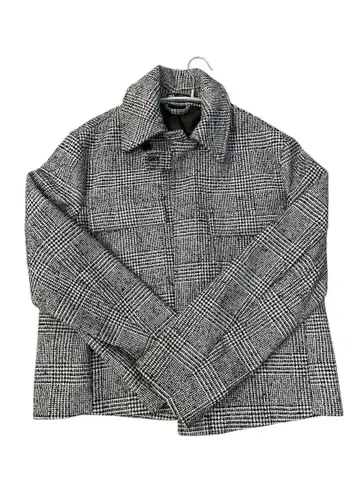 ZARA 울 혼방 체크 무늬 자켓 코트 그레이 글렌체크