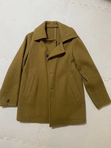 quadro 캐러멜 브라운 색상 울 피 코트 후드 부착