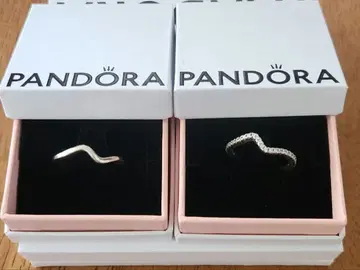 [ 평일 할인 ] Pandora 웨이브 반지 2개 Size 54