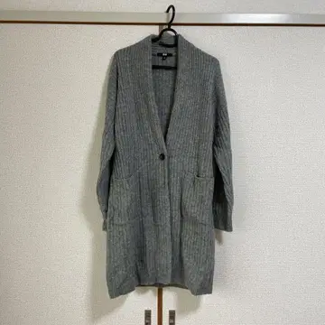 울 100% 롱 가디건 UNIQLO 그레이