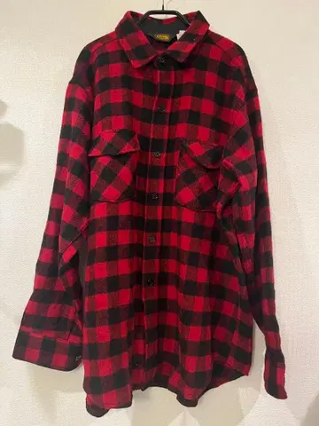 Wood rich 남성용 체크 플란넬 셔츠 XL 사이즈