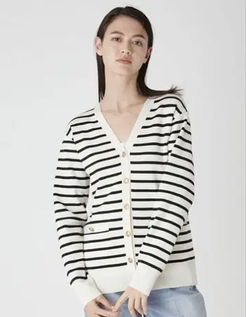 Mila Owen 금장 버튼 디자인 롱 기장 가디건