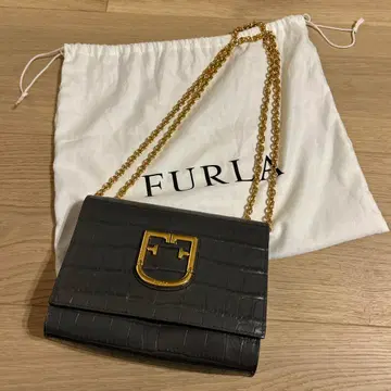 [ 새상품급 ] FURLA 훌라 숄더백 다크 그레이 복조리 포함