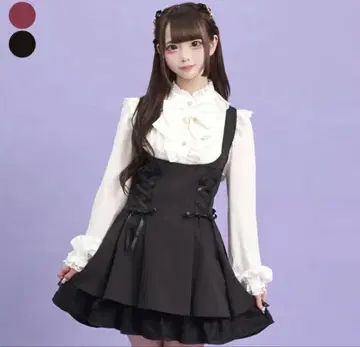 시크릿허니 사이드 레이스업 쟝 드레스 블랙