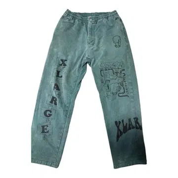 엑스라지 X-LARGE 양면 프린트 데님 이지 팬츠 L