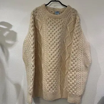 아이보리 남성용 아란 니트 L-LL 사이즈