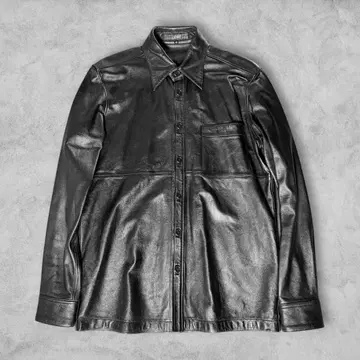 GAULTIER HOMME objet 램 가죽 박스 셔츠 블랙