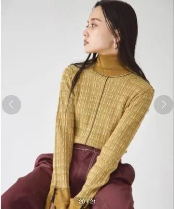 투데이풀 자카드 파이핑 니트