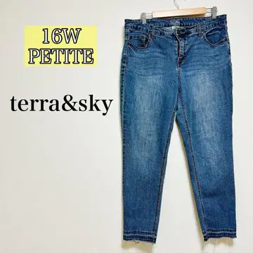 terra&sky 슬림 핏 데님 [ 16W PETITE ] 블루