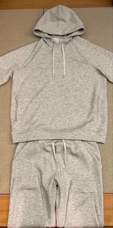 Lululemon 그레이 후드 부착 후드티 스웨트 팬츠 셋업