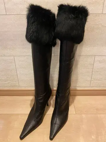 Pinky&Dianne 블랙 롱 부츠 스틸레토 23.5cm