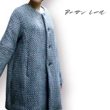 JURGEN LEHL 요건 레일 코트 울 100% 포켓