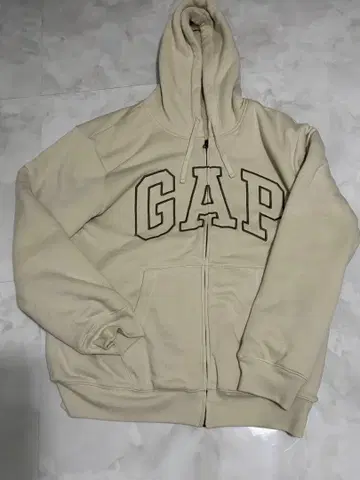GAP 베이지 풀 집업 후드티