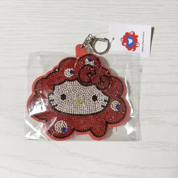 만박 미야쿠미야쿠 키티 반짝이는 가죽 키링 산리오 큐빅