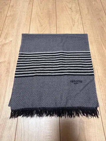 renoma 스트라이프 머플러 그레이/블랙