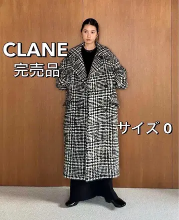 [초 레어!!] CLANE 체크 무늬 롱 코트 사이즈 0