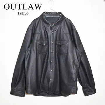 [OUTLAW] 카우 가죽 셔츠 자켓 블랙 XL