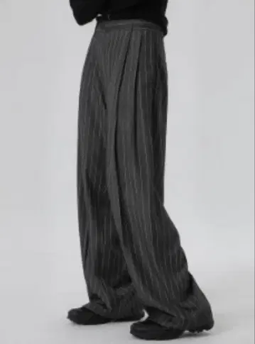 blackup 스트라이프 팬츠 그레이 S 사이즈