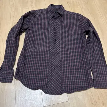 꼼데 모드 체크 셔츠