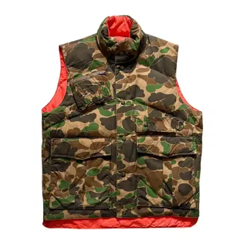 80s 덕 헌터 카모플라주 다운 베스트 구제 의류