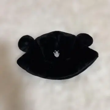 미키마우스 귀 달린 퍼 모자 블랙