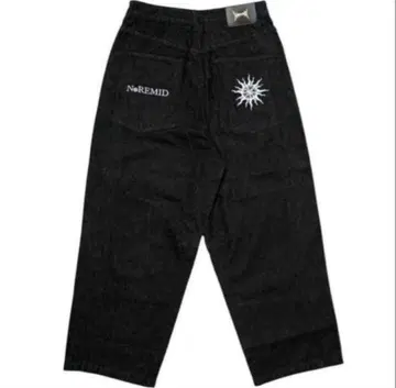 noremid RIGID SUPER BAGGY DENIM - BLACK