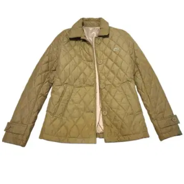 LACOSTE 고급 퀼팅 자켓 여성용 34 S 상당 새상품급 카키