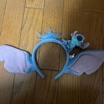 스티치 머리띠 파랑