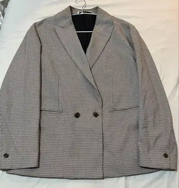 ZARA 체크 무늬 더블 브레스트 자켓