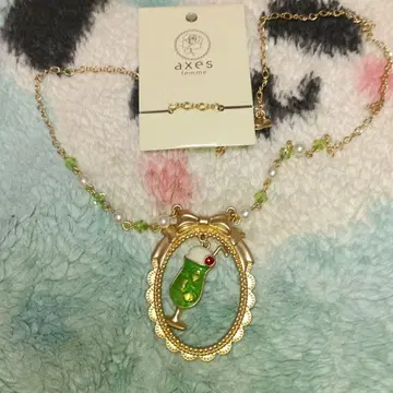 [ axes femme ] 목걸이 크림 소다 그린
