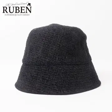 새상품 RUBEN 여성용 트위드 버킷 햇 블랙