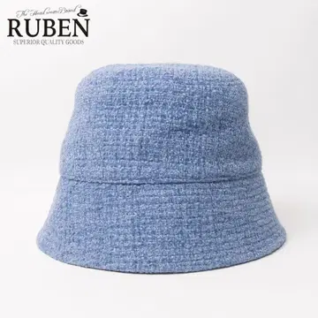새상품 RUBEN 여성용 트위드 버킷 햇 블루