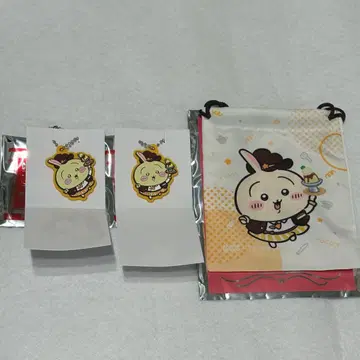 미사용 치이카와 토끼 코스 복조리 러버 키링 2점 세트