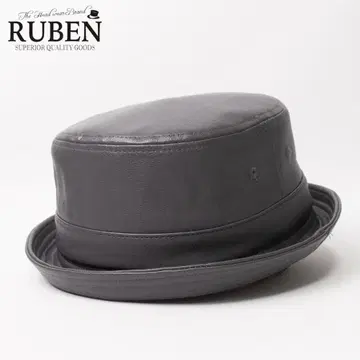 새상품 RUBEN 에코 가죽 포크 파이 햇 프리 사이즈 그레이