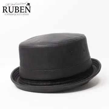새상품 RUBEN 에코 가죽 포크 파이 햇 프리 사이즈 블랙