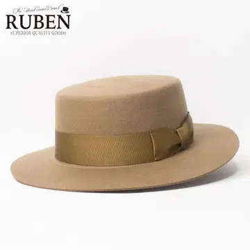 새상품 RUBEN 롱 브림 펠트 울 햇 베이지