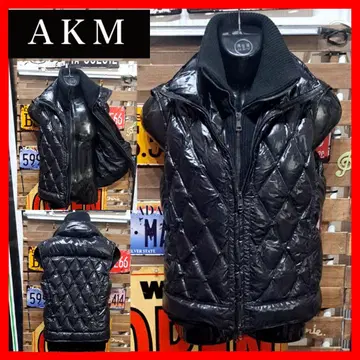 정가 81,000엔 AKM 다이아 퀼팅 레이어드 다운 베스트 XL BK