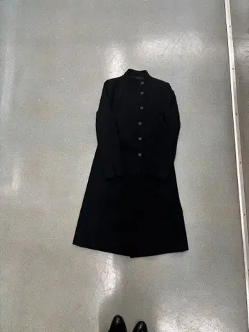 블랙 롱 체스터 코트