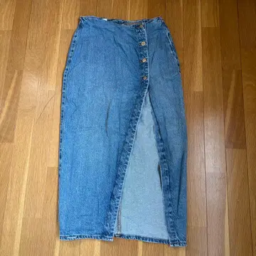 자라 크로스오버 데님 미디 스커트
