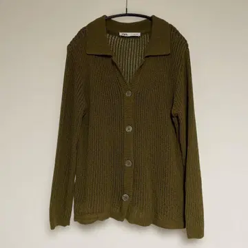 [ ZARA ] 올리브 그린 버튼 가디건 S