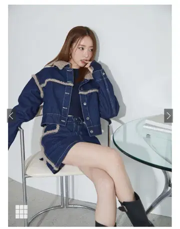 데님 스커트 셋업 M 사이즈