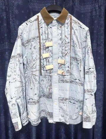 sacai 기하학 패턴 셔츠