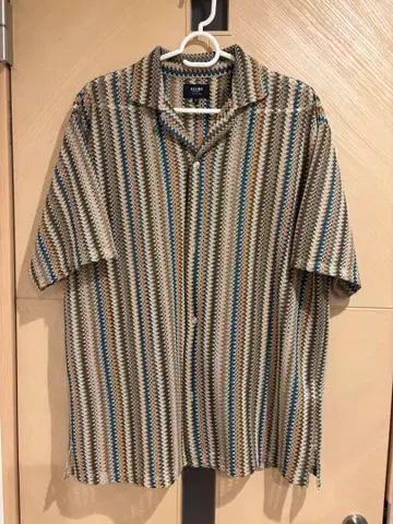 BEAMS HEART 반팔 셔츠 S 스트라이프